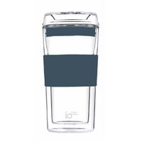 IOco 12oz ALL GLASS Glass Tea & Coffee Traveller - Midnight Blue
