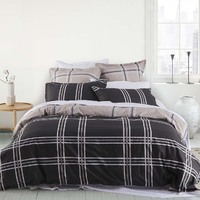 Charlie Slate Quilt Cover Set - Double