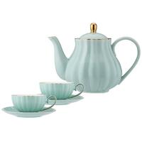 Parisienne Amour Mint Teapot + 2 Teacup Set