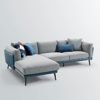 Nikko 3 Seater Sofa With Left Hand Chaise Blue & Light Grey