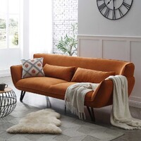 Amber Tan 3 Seater Sofa, Orange
