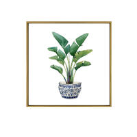 Potted Banana Leaf Framed Canvas