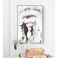 Boho Girl Framed Canvas