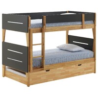 Irvine Single Bunk Bed with Trundle Charcoal