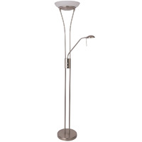 Reed LED Mother & Child Floor Lamp Satin Chrome