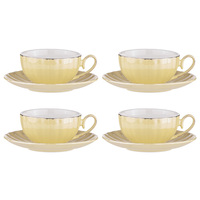 Parisienne Pearl Buttermilk Cup + Saucer Set Of 4