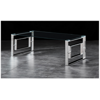 Dalton Coffee Table Stainless Steel and Tempered Glass