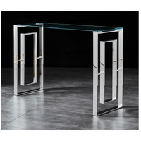 Dalton Console Table Stainless Steel and Tempered Glass