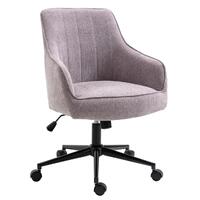 Stella Purple Lined Linen Fabric Upholstered Office Chair