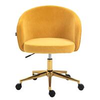 Kierra Yellow Velvet Office Chair