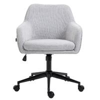 Teddy Light Grey Linen Fabric Upholstered Office Chair