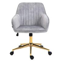 Ministry Silver Barred Velvet Office Chair