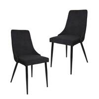 Davi Upholstered Dining Chair, Charcoal Set of 2