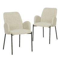 Lyka Upholstered Dining Chairs,  Oat Set of 2