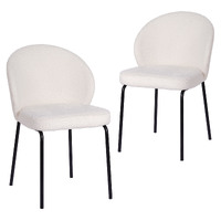 Stella Boucle Dining Chairs, Ivory Set of 2