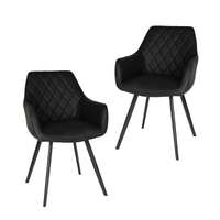 Aaliyah Faux Leather Dining Chairs,  Black Set of 2