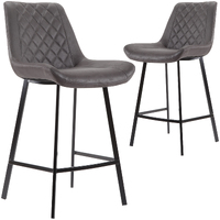 Delphi Suede Barstools, Charcoal Set of 2