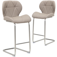 Torque Faux Leather Barstools, Cappuccino Set of 2