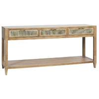 Palm Springs Mango Wood & Rattan Console Table