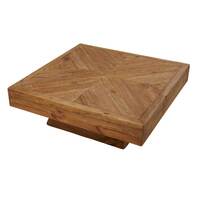 Elroi Reclaimed Pine Wood Square Coffee Table