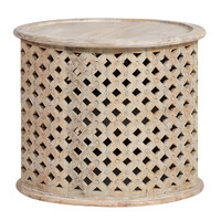 Pavillion Mango Wood Round Side Table, Natural