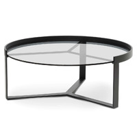 Franklin 90cm Glass Round Coffee Table - Large