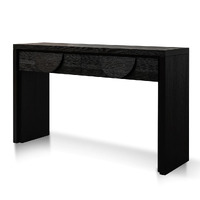 Chloe 140cm Console Table with Drawers - Textured Espresso Black