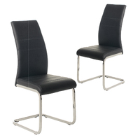 Set of 2 Sofia Faux Leather Dining Chair, Black
