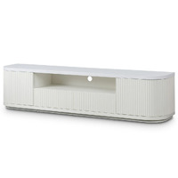 Cosmos 2m Veneer Top Entertainment TV Unit - Two Tone White