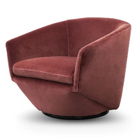 Blair Swivel Lounge Chair - Blood Orange Velvet
