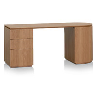 Koppar 1.77m Left Drawer Office Desk - Natural Oak