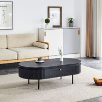 Nola 1.2m Wooden Coffee Table - Black