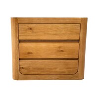 Bower Curved Oak 3 Drw Bedside Table