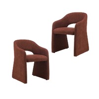 Carina Set of 2 Dining Chair, Rust