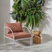 Reeve Outdoor Arm Chair Pink & White