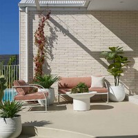 Reeve Outdoor 2 Seater Sofa - Pink & White