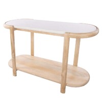 Ashton Console Table, White & Bleached Wood