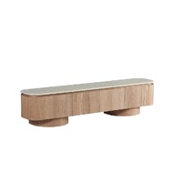 Windsor TV Entertainment Unit - White Travertine Matte Marble Top