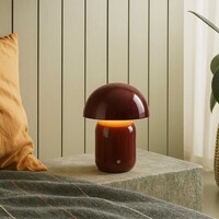 Mushroom LED CCT Dimmable Touch Table Lamp - Brick Red
