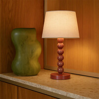 Pearl Orb Table Lamp - Rust