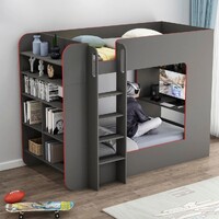 Beyond King Single Gaming Bunk Bed with Desk & Shelves