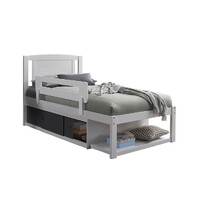 Fontana Single Bed with Storage & Sliding Doors, White & Dark Grey