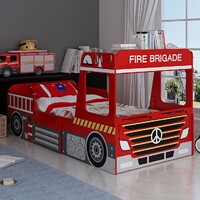Fire Truck Adjustable Kids Car Bed