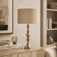 Callia Pewter Linen Sand Table Lamp