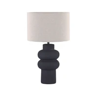 Isadora Ceramic Table Lamp, Matte Black