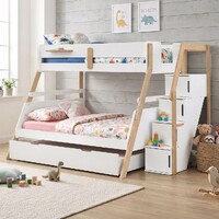 Bergen Single Over Double Bunk Bed with Staircase & Single Trundle
