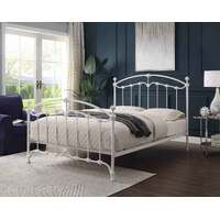 Katrina White Cast and Wrought Iron King Single Bed Frame