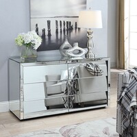 Hollywood Silver Mirror Low Chest