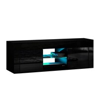 Stanly 130cm RGB LED TV Stand Cabinet Entertainment Unit Gloss Furniture Black