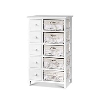 Luna 5 Basket Storage Drawers - White